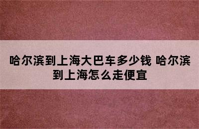 哈尔滨到上海大巴车多少钱 哈尔滨到上海怎么走便宜